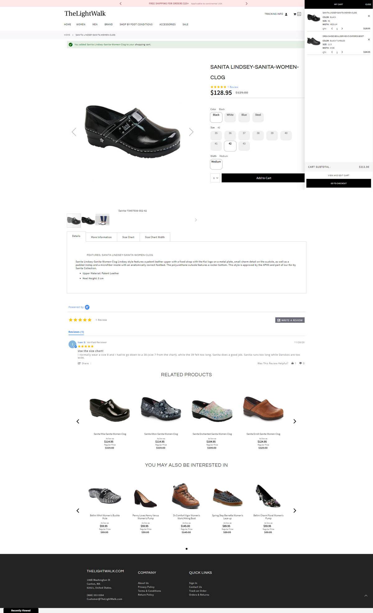 Screenshot of the new single product page.